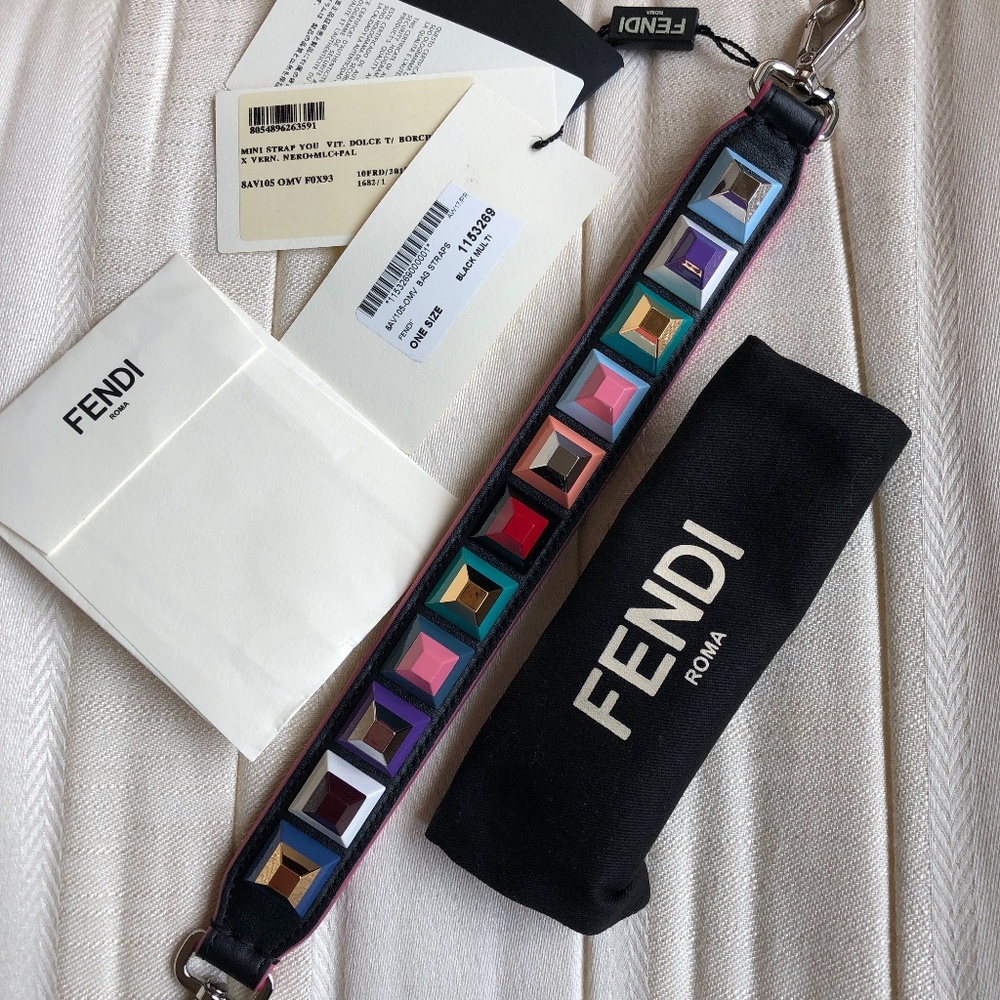 NWT Fendi "Strap You" Mini Stud Embellished Strap - Picture 1 of 8